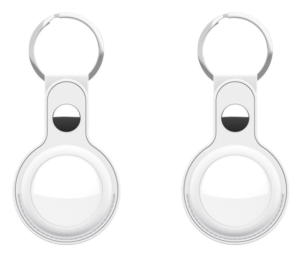 KeyBudz AirTag Keyring skórzane etui do AirTag white 2 sztuki IEOKBAT2WH - 1172151 - zdjęcie